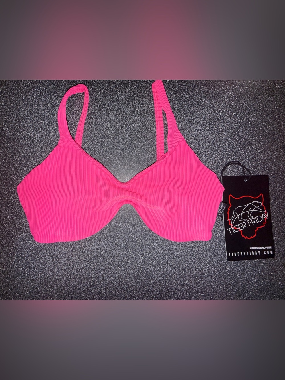 Tiger Friday NWT! Dance Bra Top Hot Pink Size Adult X-Small